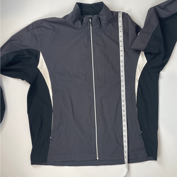 FootJoy Men's HydroLite ZIP Golf Rain Jacket WATERPROOF CHARCOAL HOUNDSTOOTH XL - Picture 3 of 16